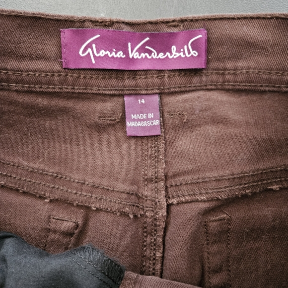 NWT - Vintage Gloria Vanderbilt Brown Stretch Classic Amanda Jeans - Size 14 - Picture 7 of 8